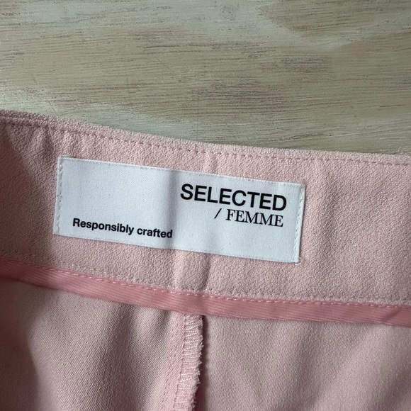 ASOS Selected Femme Pink Wide-Leg Women's Pants - Picture 5 of 8